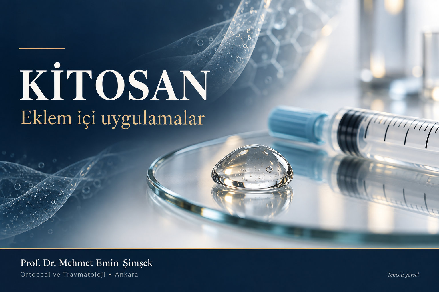 Kitosan içerikli eklem uygulamalarını temsil eden jel görseli