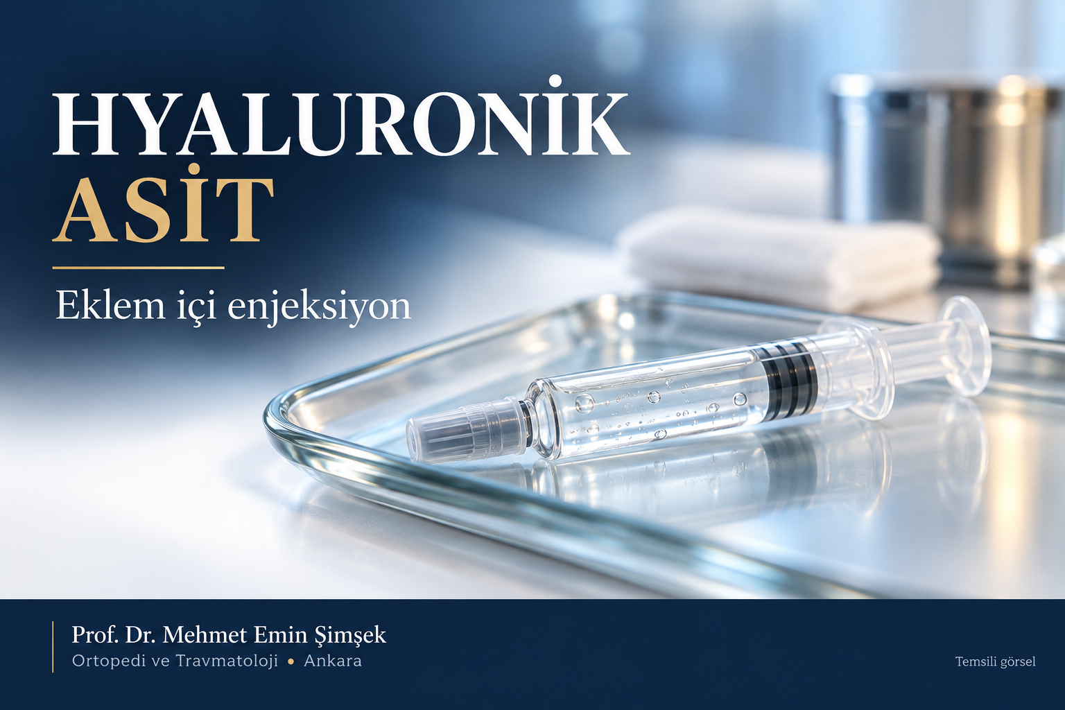 Hyaluronik asit enjeksiyonunu temsil eden enjektör